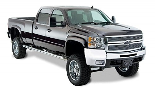 Bushwacker Extend-A-Fender Extended Front & Rear Fender Flares | 4-Piece Set, Black, Smooth Finish | 40938-02 | Fits 2007-2013 Chevrolet Silverado 1500 w/ 6.6' or 8.1' Bed; 2007-2014 2500 HD/3500 HD