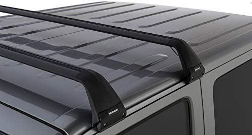 Rhino Rack Aero Bar 4WD SUV Roof Racks | Gutter Mount Base Rack for Jeep Wrangler JK/JL 2 Door Hard Top 2011-2015 (2 Set) in Black, SG60
