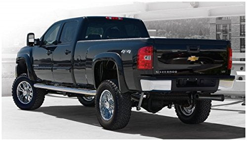 Bushwacker Extend-A-Fender Extended Front & Rear Fender Flares | 4-Piece Set, Black, Smooth Finish | 40938-02 | Fits 2007-2013 Chevrolet Silverado 1500 w/ 6.6' or 8.1' Bed; 2007-2014 2500 HD/3500 HD