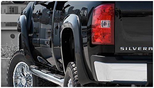 Bushwacker Extend-A-Fender Extended Front & Rear Fender Flares | 4-Piece Set, Black, Smooth Finish | 40938-02 | Fits 2007-2013 Chevrolet Silverado 1500 w/ 6.6' or 8.1' Bed; 2007-2014 2500 HD/3500 HD