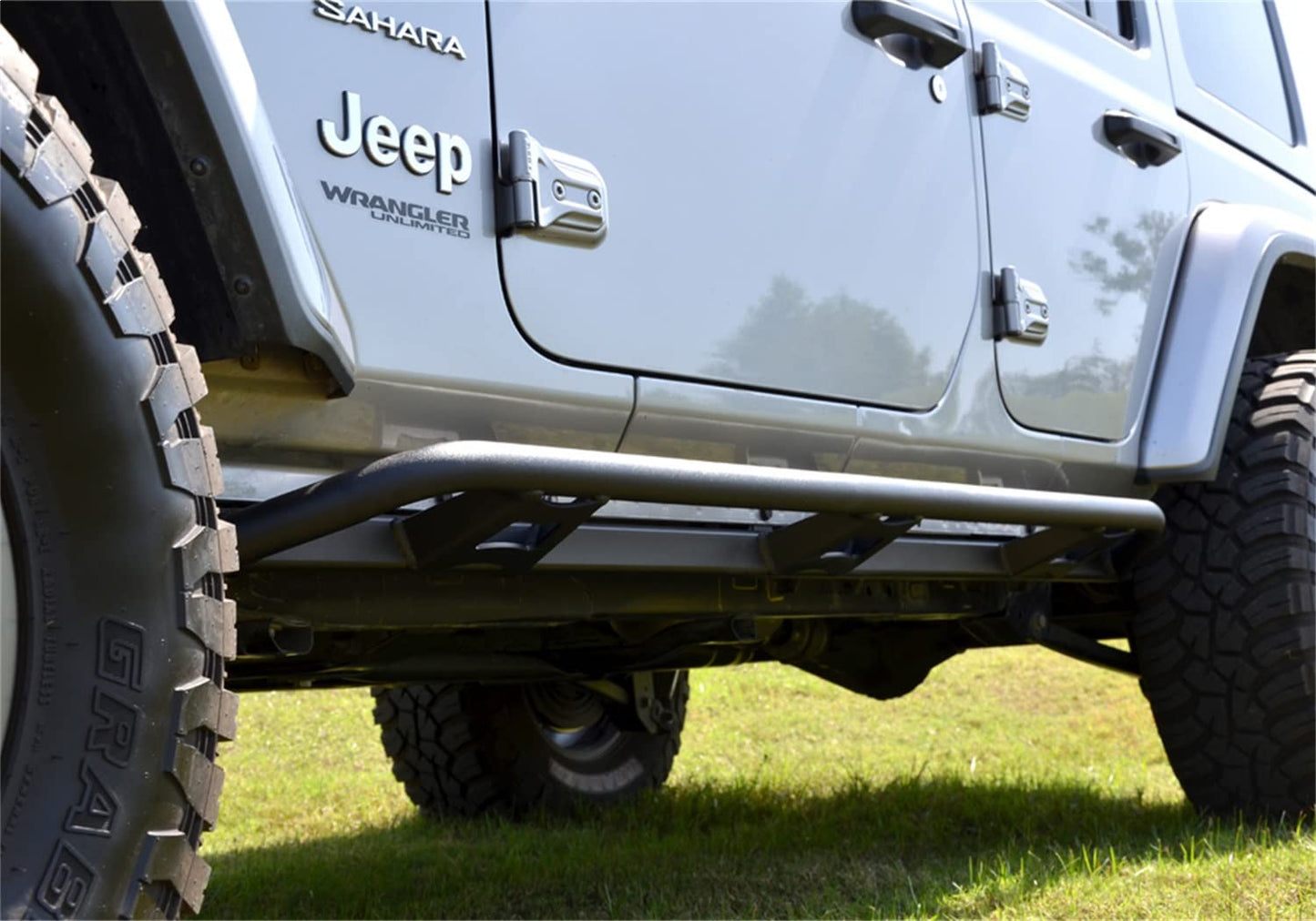 N-Fab Trail Sliders for Jeep Gladiator JT | Cab Length, Heavy Duty 2" Tubing, Textured Black | TSJ194-TX | Fits 2020-2024 Jeep Gladiator (JT) 4 Door All Beds, SRW Gas