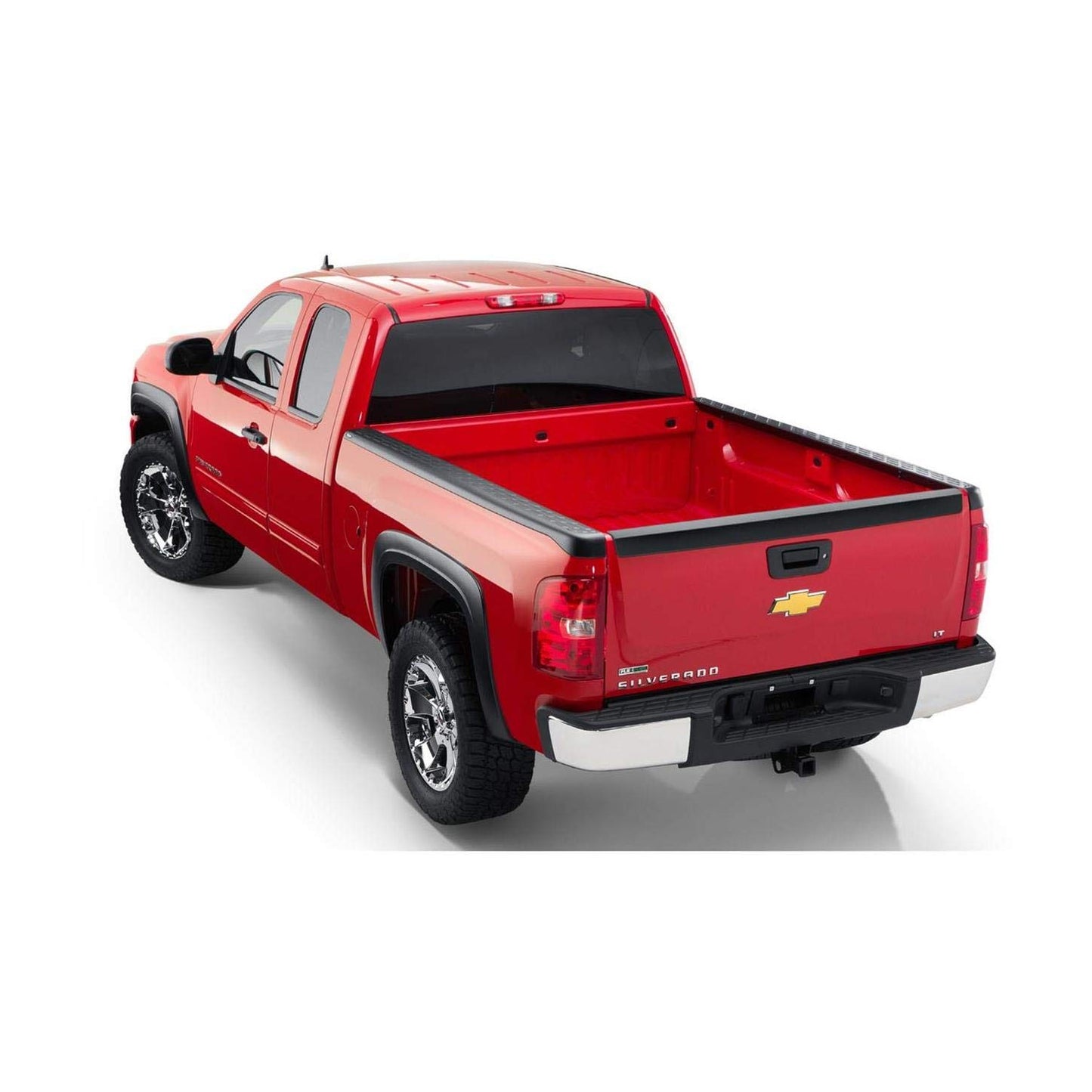 Bushwacker Ultimate BedRail Caps - Factory w/o Stake Holes | 2-Piece Set, Black, Smooth Finish | 49518 | Fits 2007-2013 Silverado 1500; 07-14 2500 HD/3500 HD Fleetside w/ 8.1' Bed (Excludes Dually)