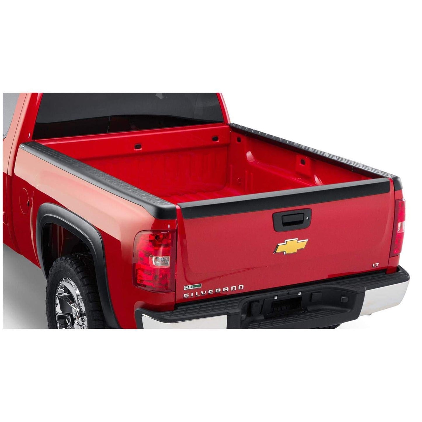 Bushwacker Ultimate BedRail Caps - Factory w/o Stake Holes | 2-Piece Set, Black, Smooth Finish | 49518 | Fits 2007-2013 Silverado 1500; 07-14 2500 HD/3500 HD Fleetside w/ 8.1' Bed (Excludes Dually)