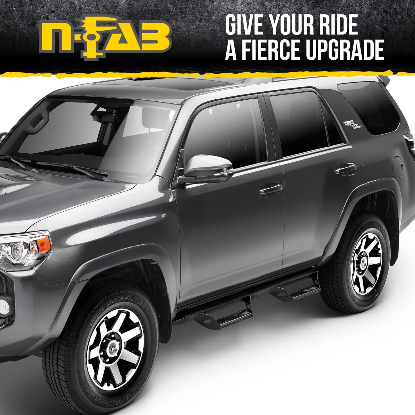 N-Fab Predator Pro Steps for Toyota 4Runner | Cab Length, Rust-Proof Aluminum, Textured Black | PRT1458R-TX | Fits 2014-2024 Toyota 4Runner (Does not fit 2010-2019 Limited and 2010-2013 SR5 Models)