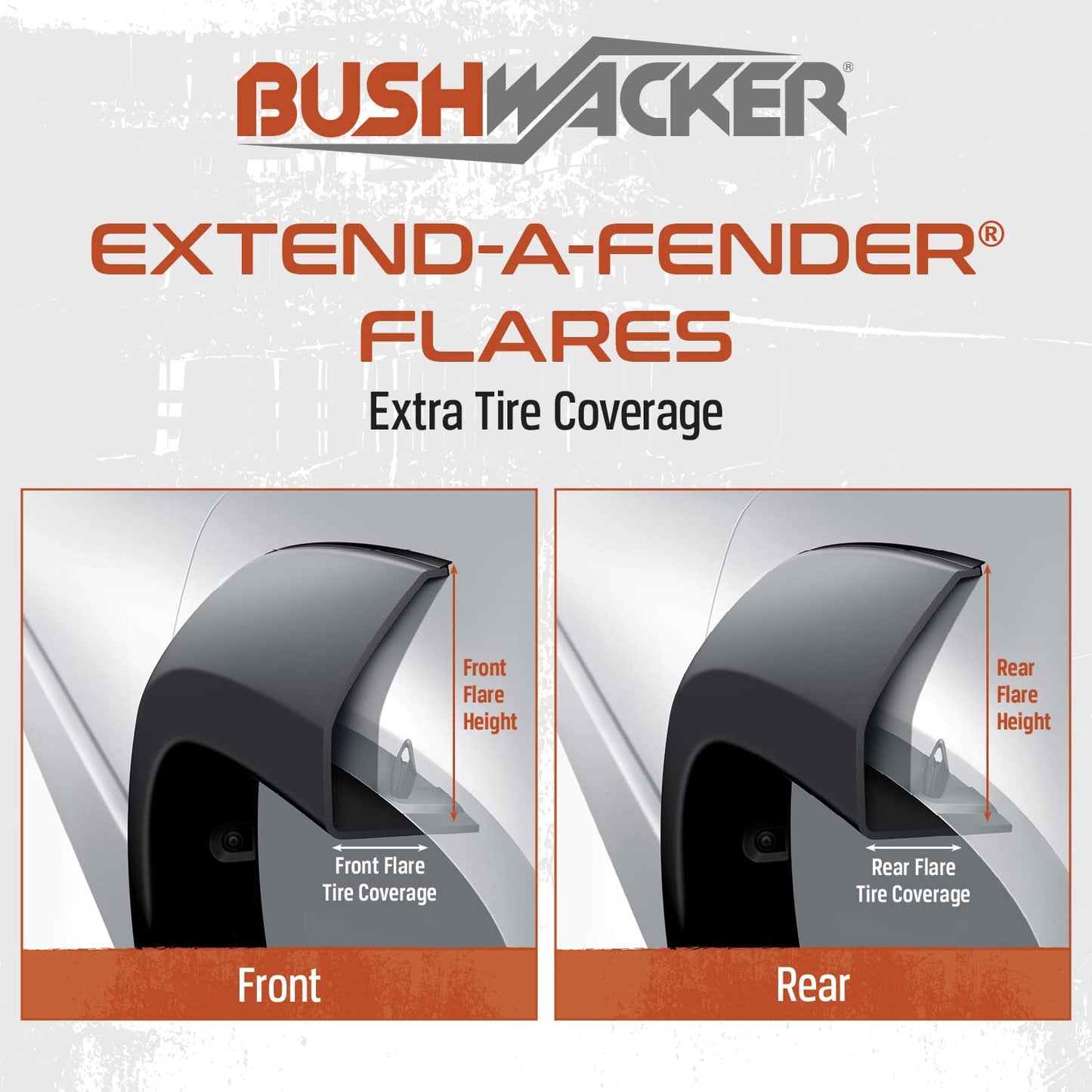 Bushwacker Extend-A-Fender Extended Front & Rear Fender Flares | 4-Piece Set, Black, Smooth Finish | 20943-02 | Fits 2017-2022 Ford F-250 w/ 6.8' or 8.2' Bed, F-350 Super Duty w/ 8.2' Bed