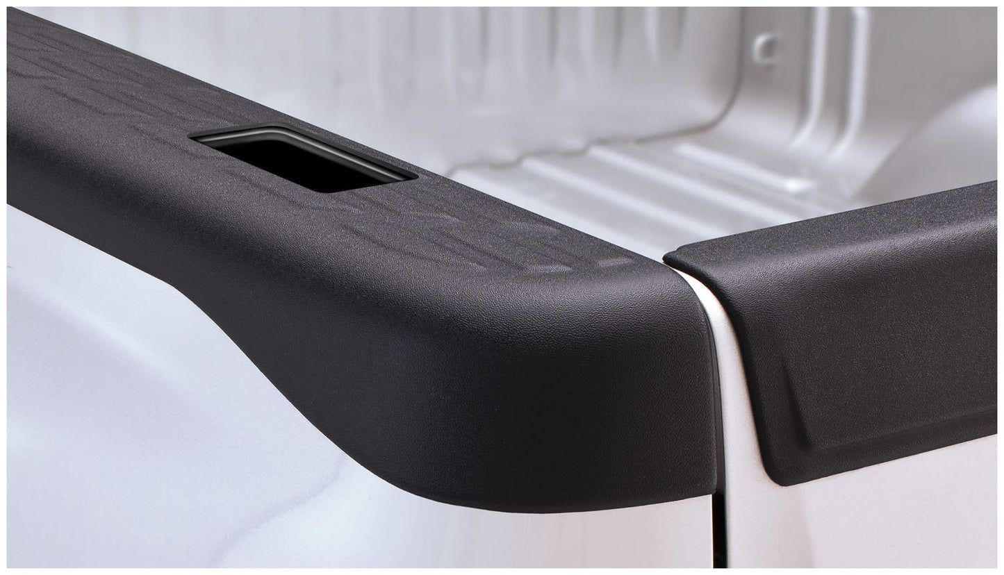 Bushwacker Ultimate BedRail Caps - Factory w/ Stake Holes | 2-Piece Set, Black, Smooth Finish | 49519 | Fits 2007-2013 Chevrolet Silverado 1500 Fleetside w/ 5.8' Bed