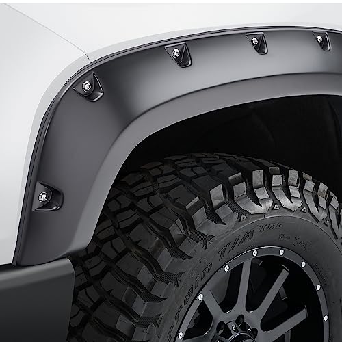 Bushwacker Pocket/Rivet Style Front & Rear Fender Flares | 4-Piece Set, Black, Smooth Finish | 20963-02 | Fits 2021-2024 Ford F-150 (Excludes Lightning)