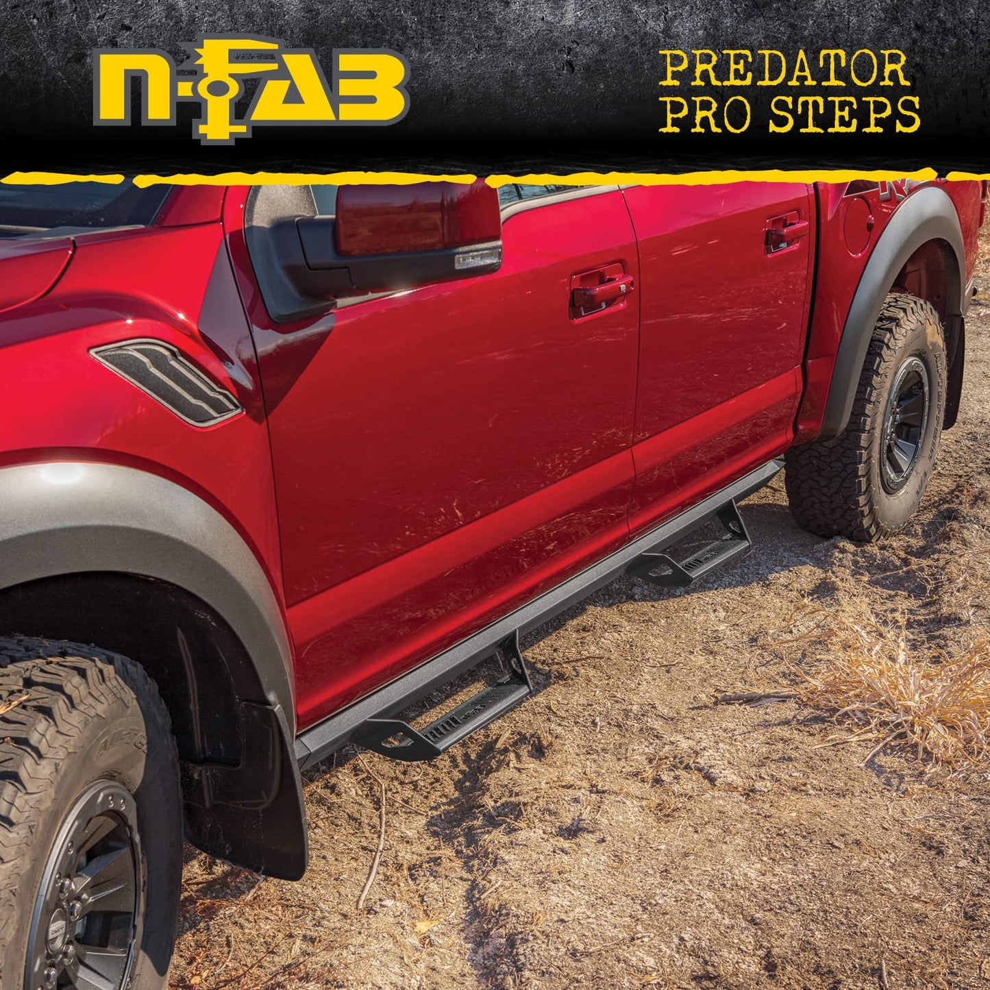 N-Fab Predator Pro Steps for Toyota 4Runner | Cab Length, Rust-Proof Aluminum, Textured Black | PRT1458R-TX | Fits 2014-2024 Toyota 4Runner (Does not fit 2010-2019 Limited and 2010-2013 SR5 Models)