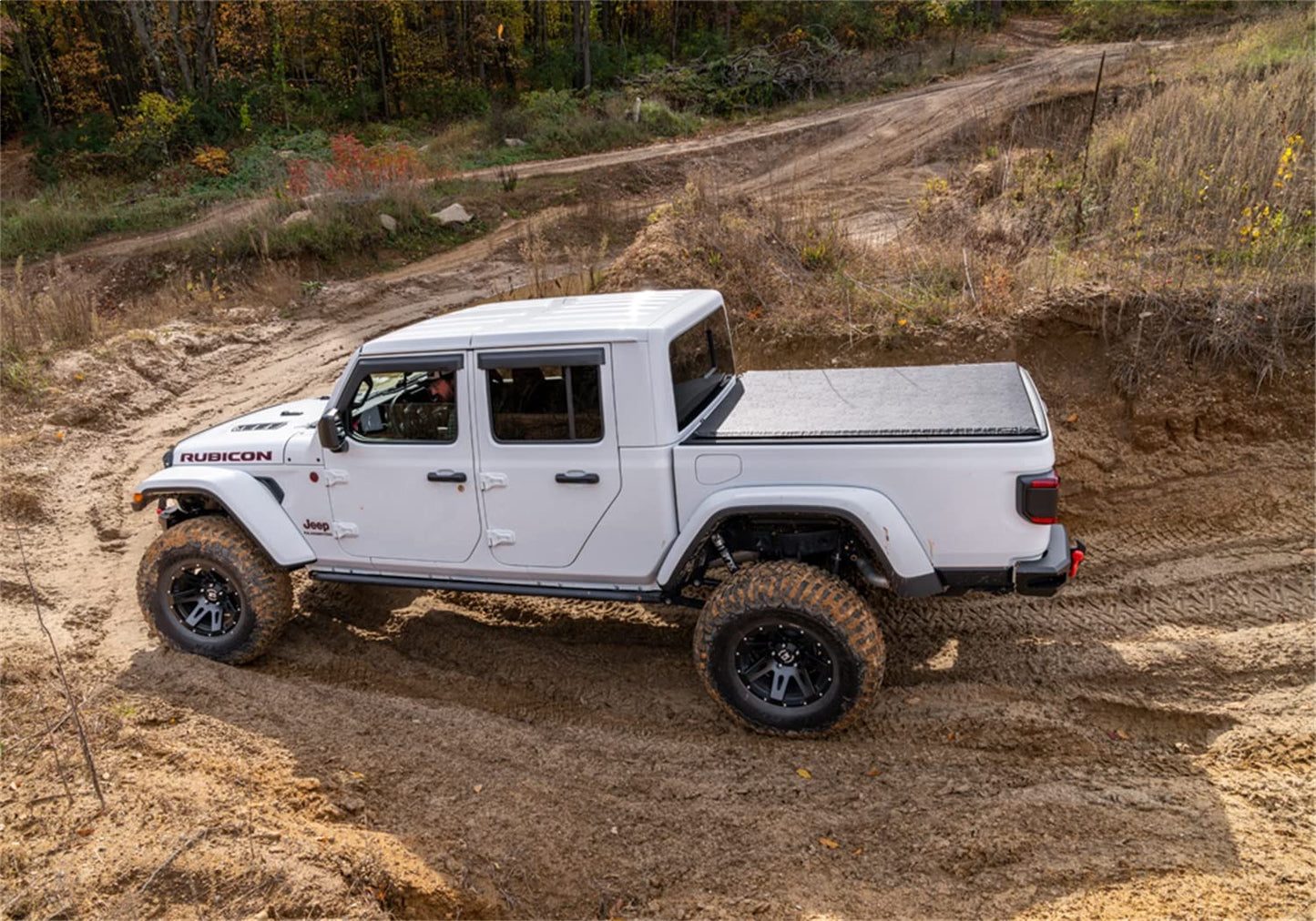 N-Fab Trail Sliders for Jeep Gladiator JT | Cab Length, Heavy Duty 2" Tubing, Textured Black | TSJ194-TX | Fits 2020-2024 Jeep Gladiator (JT) 4 Door All Beds, SRW Gas